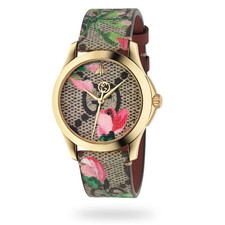 Image of GUCCI YA1264038 G-Timeless stainless-steel leather quartz watch NEW FREE UK POST