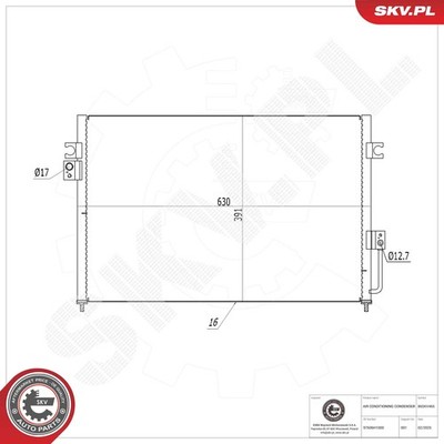 ESEN SKV Kondensator Klimaanlage 86SKV465 Aluminium für HYUNDAI TERRACAN HP 4WD