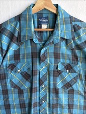 Vintage 90s Wrangler Western Pearl Snap Shirts Short Sleeve Men's Size XL Plaid