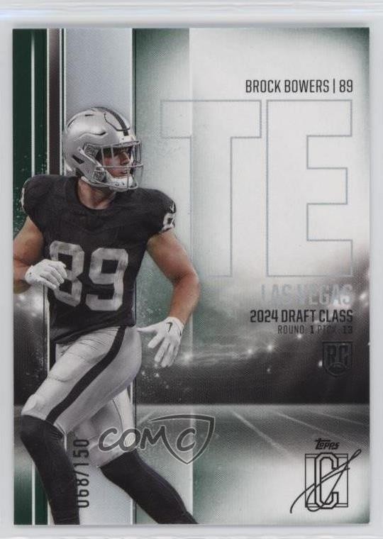 2024 Topps Signature Class Rookies Green 68/150 Brock Bowers #129 Rookie RC 5i3