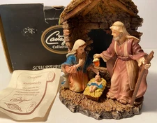 2000 Sculptures Castagna Nativity Scene Mary Joseph Baby Jesus In Manger