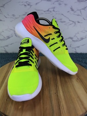 Nike Lunarstelos Mesh Running Shoes Sneakers Green Pink 844740-999 Women Sz 9.5