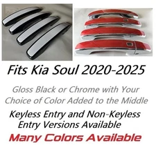 Custom Black OR Chrome Door Handle Covers 2020 - 2025 Fits Kia Soul YOU PICK CLR
