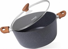 Non Stick Cooking Pots with Glass Lid – 7.4 Quart Induction Hob Stock Pot –