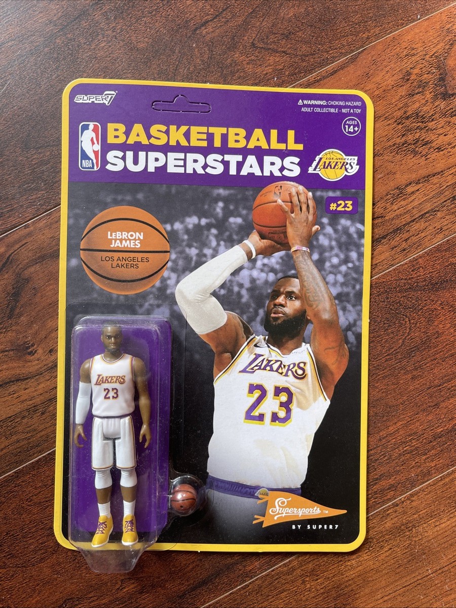 Super7 NBA Reaction Lebron James Lakers Figure Alternate White