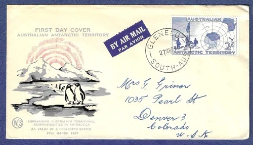1957 Australian Antarctic Territory WCS FDC #L4 Glenelg cancel
