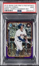 2015 BOWMAN CHROME THE FARM'S FINEST MINIS #FFMCC CARLOS CORREA PSA 9