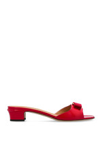 FERRAGAMO Vanilla Pink Leather 45mm Heel Mules New Authentic