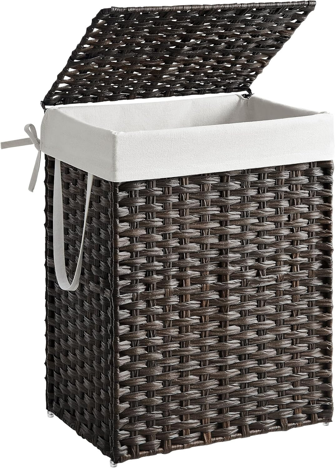 SONMICS 23.8-Gallon Laundry Hamper with Lid in Chestnut Brown - 90L Capacity  -image