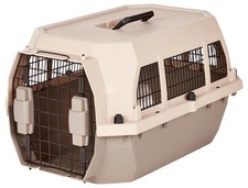 Hard Sided Dog and Cat Kennel Single Door Travel Pet Carrier with Metal Wire