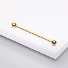 Pure24K Implant Grade Titanium Internally Threaded Basic Industrial Barbell 14ga