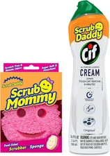Scrub Daddy Scrub Mommy + Cif All Purpose Cleaner, Non-Scratch Household Kit