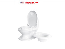 Nuby My Real Potty Training Toilet with Life-like Flush Button and Sound, White