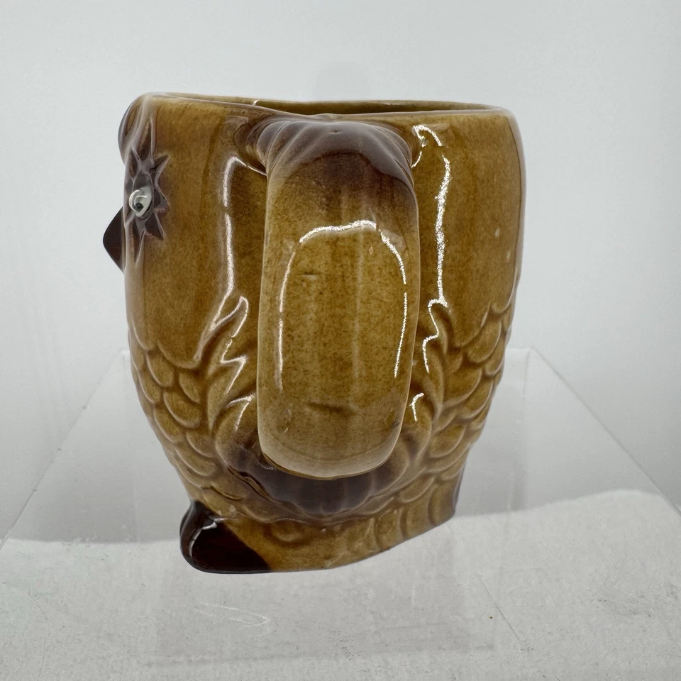 Taza de café vintage años 70 búho aprox 3,75" ojos googly acción de gracias otoño hecha a mano Foto 4 de 4