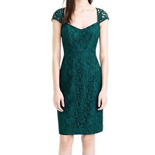 J. Crew Acropolis Green Lace Tinsley Formal Party Sheath Dress Size 00