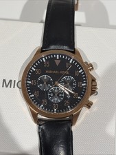 Orologio Uomo Michael Kors MK8535 Gage Quarzo Pelle Nero Analogico Casual *Leggi*