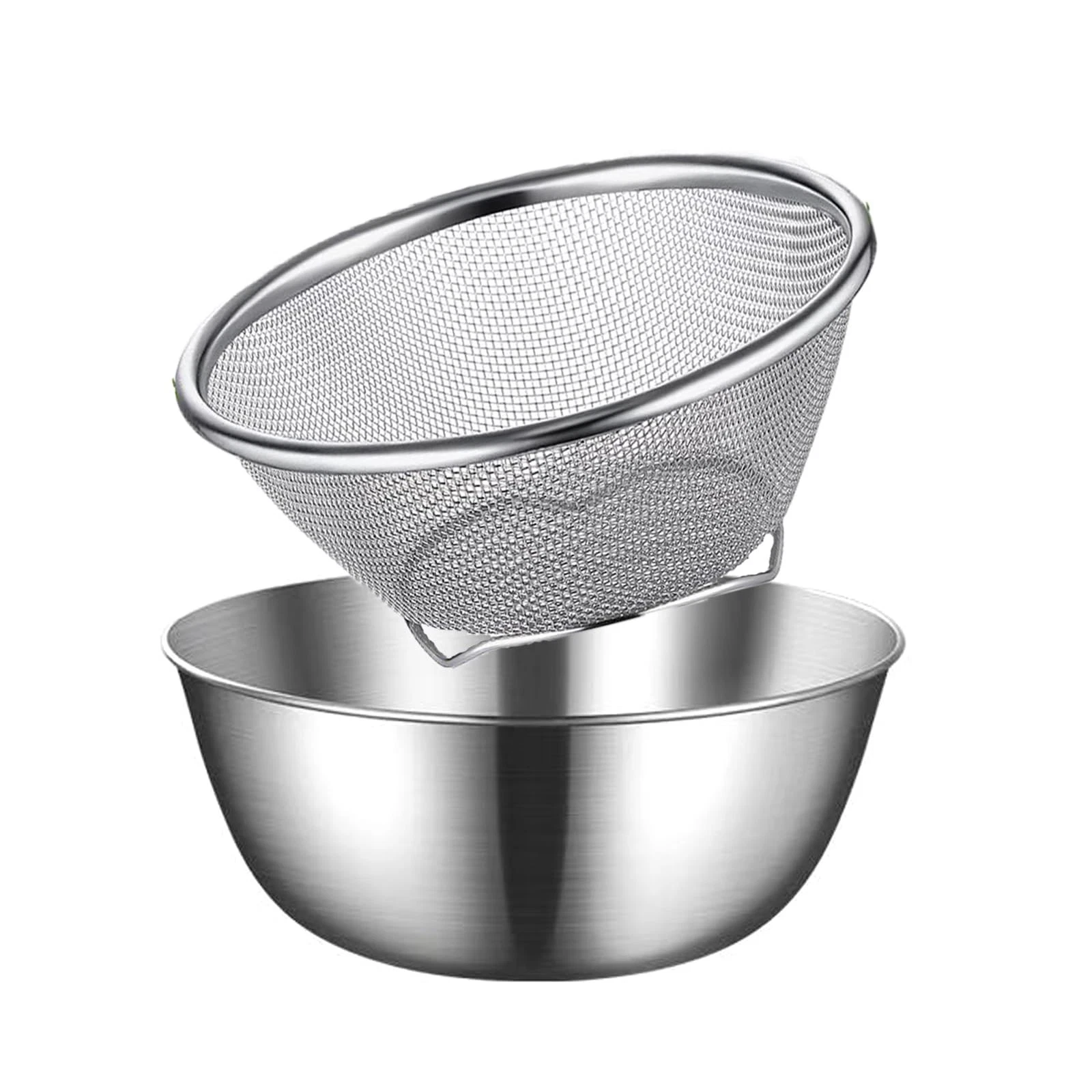 2 Pcs Mini Colander & Food Strainer 304 Stainless Steel Small Mixing Colander...