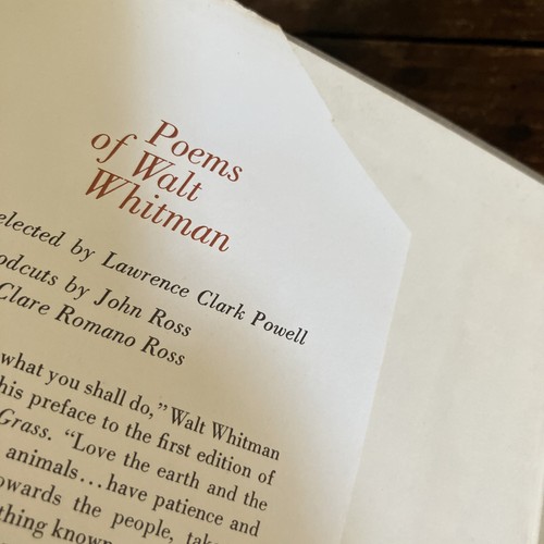 Poems of Walt Whitman Leaves of Grass Hardcover 1964 Crowell Poetry Book HCDJ - Picture 3 of 12