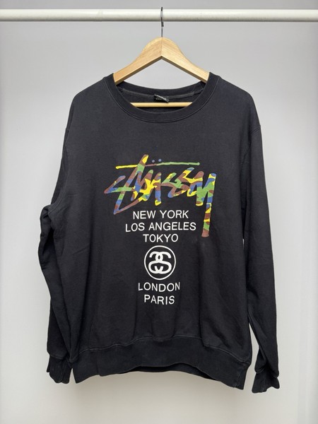 Rare Y2K stussy world Tour Camo sweatshirt