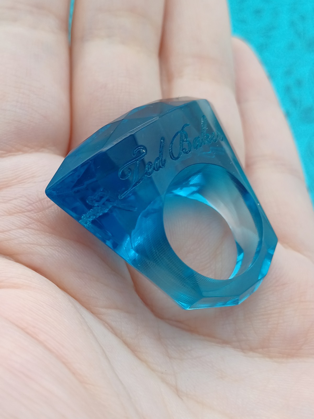 Ted Backer Stunning Statement Colourful Teal Acry… - image 10