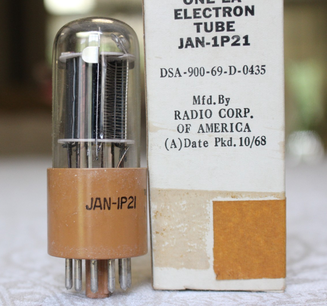 NOS RCA JAN-1P21 Photomultiplier PMT 1968 Tested Original Military Box