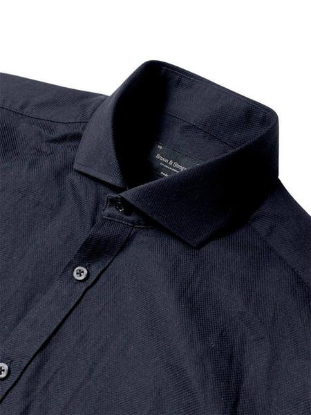 Men Bruun & Stengade Shirt Black Cotton 38 / M /