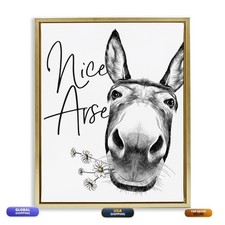 Stupell Industries Nice Arse Donkey Pun Floating Frame Canvas Art