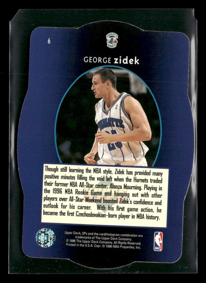 1996 SPx #6 George Zidek Gold - Image 2 of 2