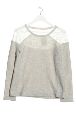 MELLOW PEACH Feinstrickpullover Damen Pullover Gr. DE 38 hellgrau Casual-Look