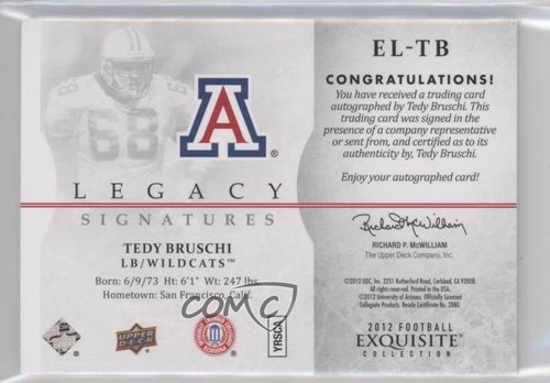 2012 Exquisite Collection Legacy Signatures /60 Tedy Bruschi #EL-TB Auto - Picture 2 of 3