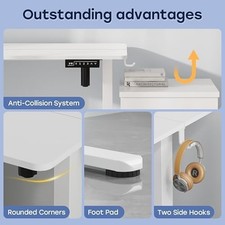 Small Electric Sit Stand Desk, 88×50cm White Standing Desk — image 6
