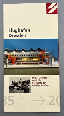 Flughafen Dresden Vintage Prospekt 2000 Flughafengeschichte Interflug Lufthansa DDR
