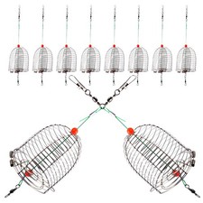  10 Pcs Feeder Bait Thrower Device Outdoor Fishing Gear Cage Tool