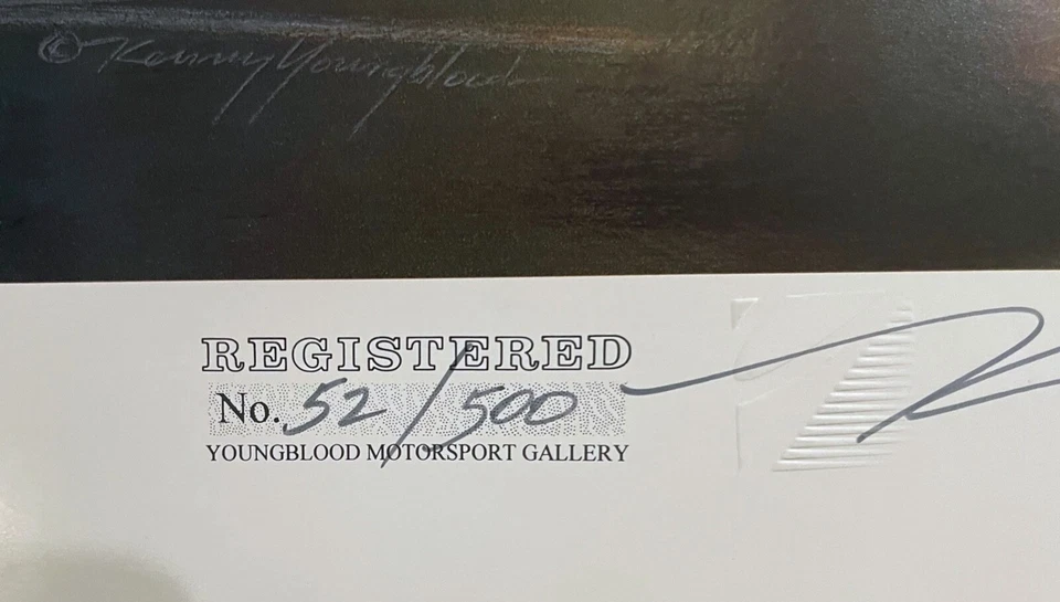 VRHTF DE COLECCIÓN NHRA "KENNY YOUNGBLOOD/DON PRUDHOMME FIRMADO 52/500 IMPRESIÓN 26" X 18" Foto 2 de 4