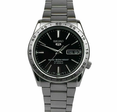 Seiko 5 автоматический черный циферблат серебристые стальные мужские часы  snke 01K1 рекомендованная розничная цена £ 169 | eBay