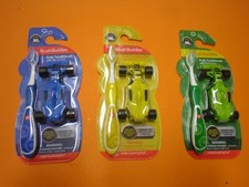 New 2PK Brush Buddies Kids Toothbrush With Racecar - Blue / Green or Yellow