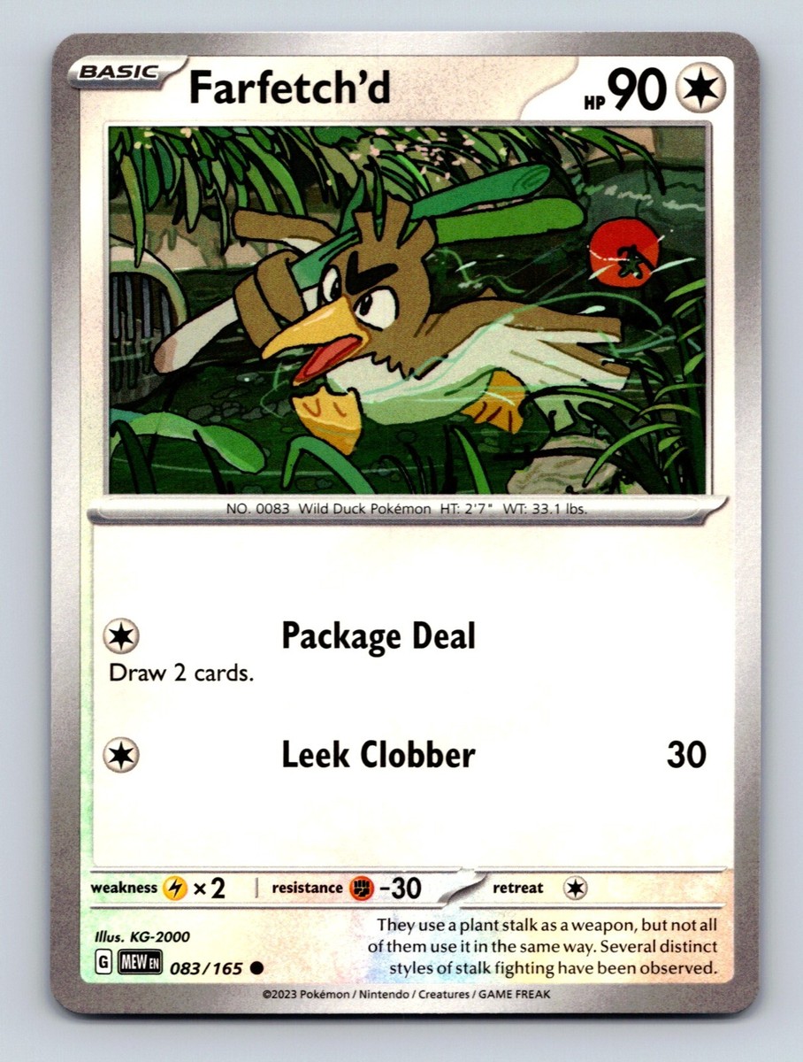 Farfetchd HP 90 Leek Clobber Attack Colorful Wild Duck Pokémon | eBay