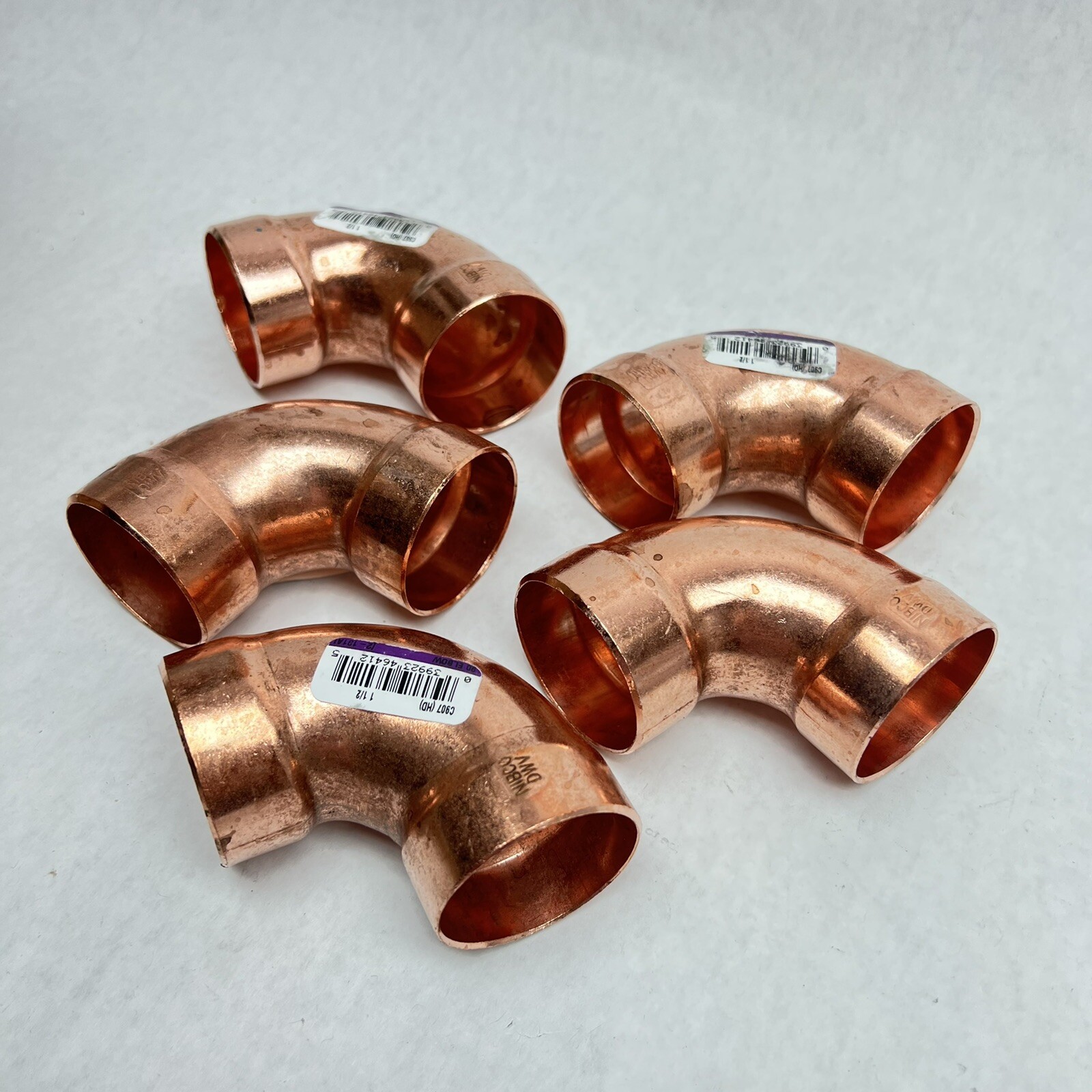 LOT OF 5 - C907 WROT COPPER 1-1/2" DWN