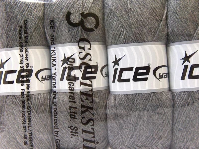 4-Skein 批量 Merino Gold Yarn 羊毛 精细 4x100g 灰色 — 第 4/4 张图片