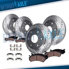 Front & Rear Drilled Rotors + Ceramic Brake Pads for 2010 2011-2016 Cadillac SRX