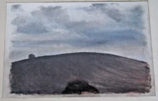 Franz Ehmke *1928-2018 Pastel Sewing Close Storm Over Hill