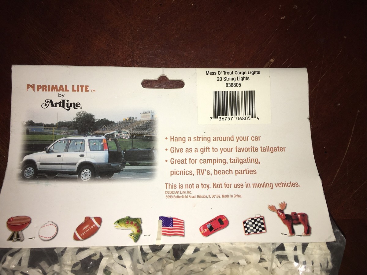 Primal Lite 20 Mess-O-Trout String Lights Fish Blow Mold Patio  display picture 1