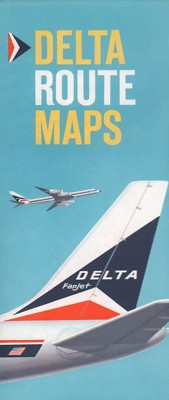 1964 Delta Road Map: Delta Route Maps NOS