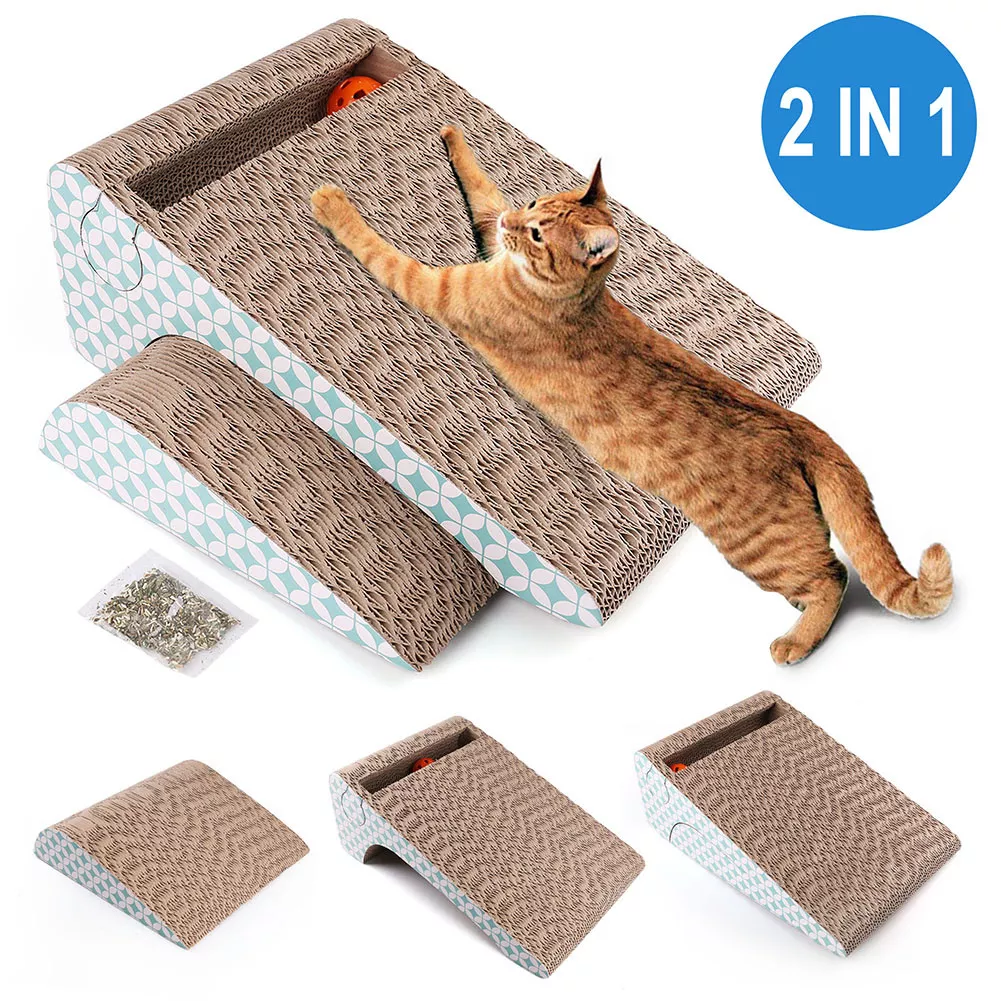 Cat scratching post with catnip top