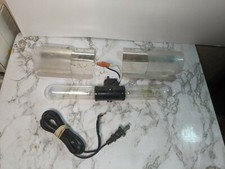 Light Fixture w press button Switch 120V 15W Bulbs tested Cord Reflectors