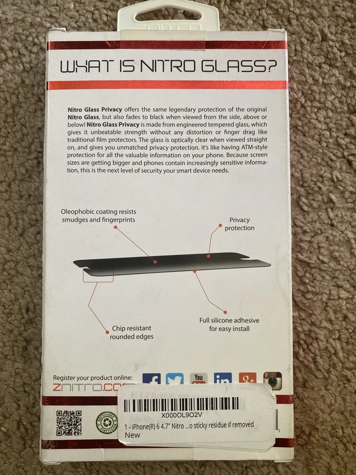 Nitro Glass iPhone 6 Plus 5.5” Privacy Tempered Glass - Image 2 of 2