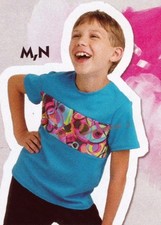 Boy's Dance Costume t shirt Turq child sizes Wolff Fording  Co print stripe