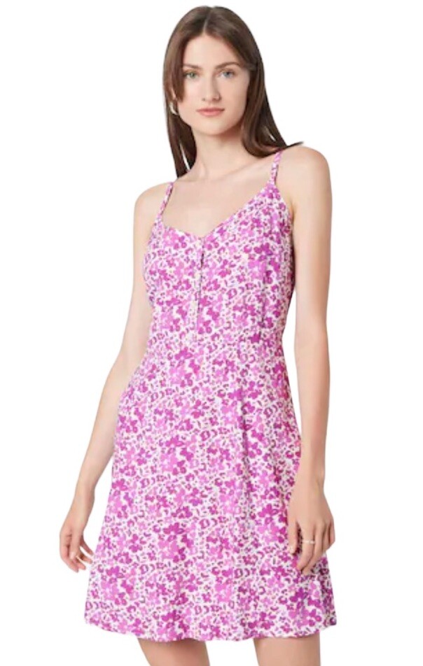 gap purple dress Gap Factory Women's Ribbed Squareneck Midi Dress Purple Orchid Size M