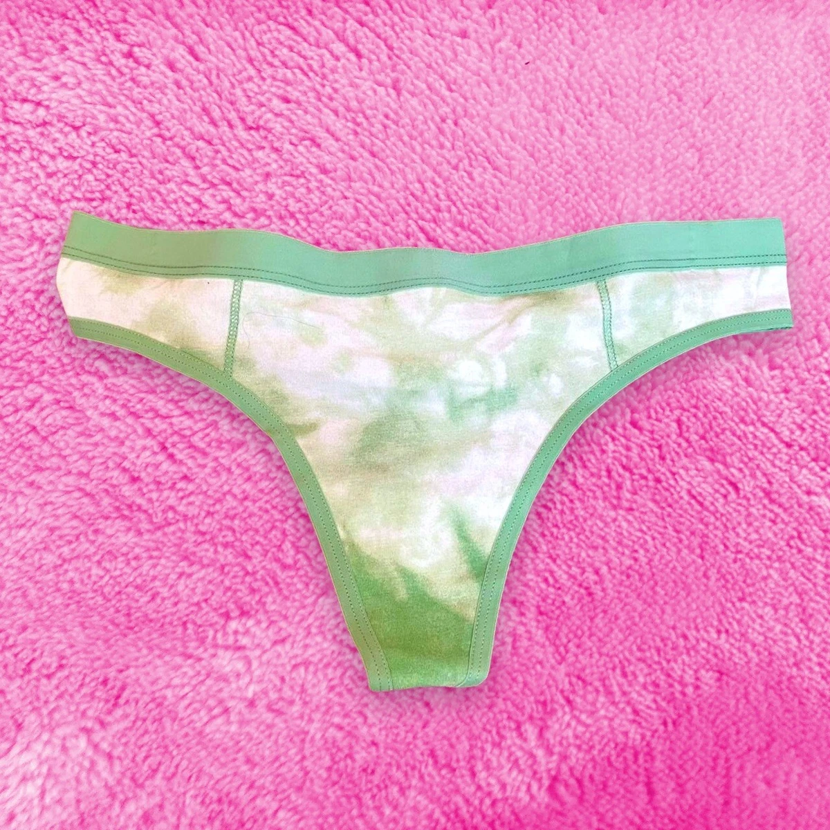 Aerie Green Tye Dye Thong Size Small