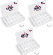 3PACK Embroidery Floss Organizer Box with 50 Cardboard Bobbins - 17 Compartme...